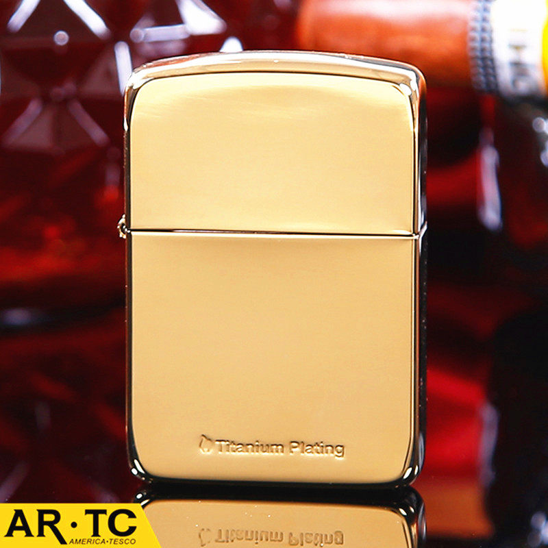 美国zippo 原装正版zippo打火机zppo正品 1941复刻 镀钛土豪金色
