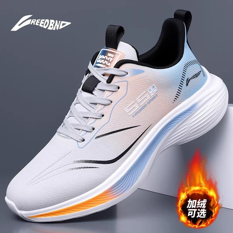 品牌运动男鞋秋冬新款轻便减震跑步鞋防水防滑百搭休闲皮面运动鞋