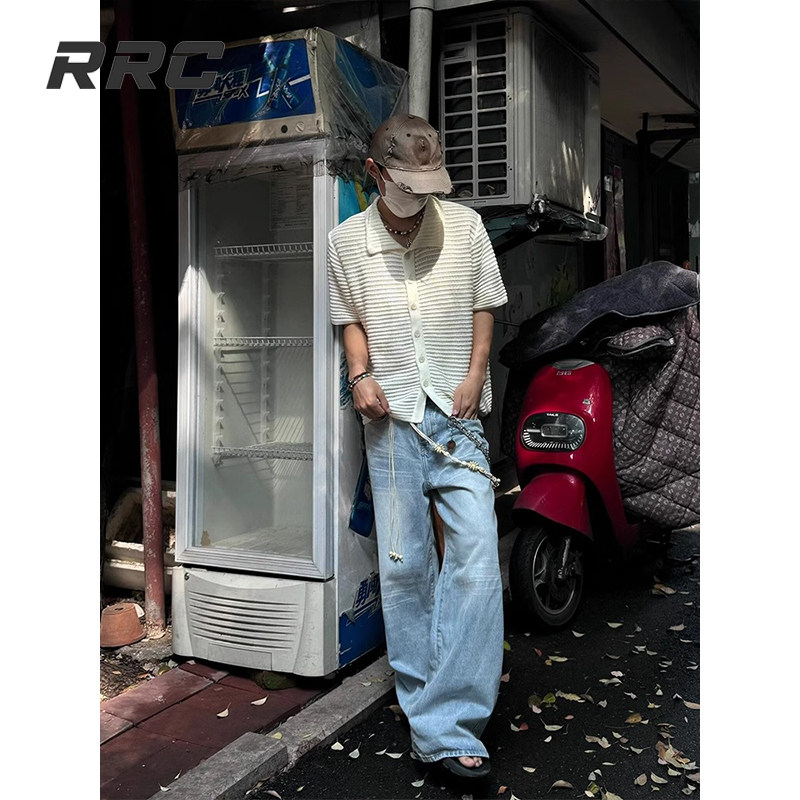 CLEANFIT RETRO CUT-OUT SHIRT BOYS SUMMER THIN KNIT SWEATER SHORT SLEEVE OLD MONEY STYLE WEAR LAPEL HALF SLEEVE