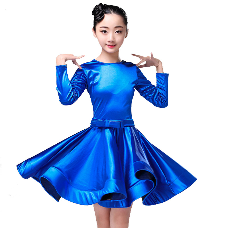 女童拉丁舞裙新款儿童练功服比赛考级演出女孩少儿连衣裙夏季