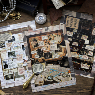 纸迹摩丝探案集系列造景贴纸珠宝失窃案拼图贴纸微缩场景3D立体贴画手帐手工diy玩具女孩打发时间新年礼物