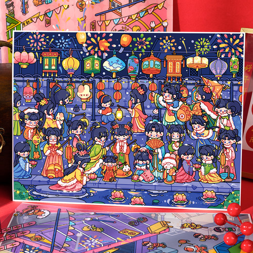 元宵灯会造景贴纸俊贝15.0庆双节