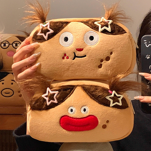 丑到爆的笔袋毛绒可爱搞怪炸毛文具盒高颜值ins风初中女生大容量女孩文具袋小学生铅笔盒小众不撞款奶呼呼