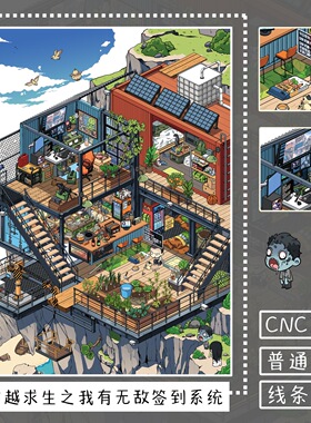 穿越求生之我有无敌签到系统造景贴纸朝釉21.0微恐系列大号高难度中恐怖微缩场景3D立体小屋贴画手帐玩具女孩