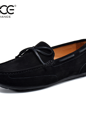 CCE男鞋软底一脚蹬懒人鞋真皮透气豆豆鞋舒适开车休闲鞋男H2506