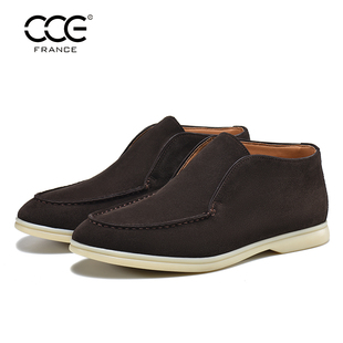 男靴 T2509L真皮绒面高帮舒适潮流一脚蹬牛皮休闲鞋 CCE男士 乐福鞋