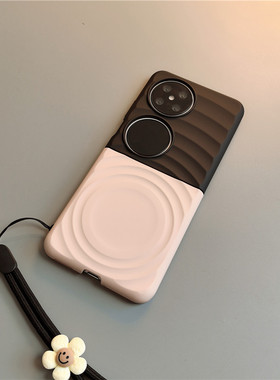 黑粉磁吸适用小米mixflip2华为purax手机壳pocket2硬novaflip荣耀v三星zflip7564简约vivox女oppofindn3n20