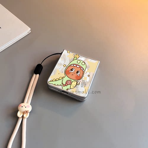恐龙星星人适用华为purax手机壳pocket2小米mixflip硬novaflips三星zflip764卡通p50磨砂oppofindn3n2女w25