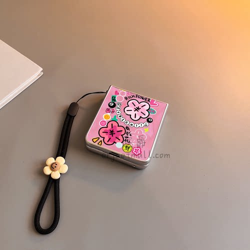 有钱花花朵适用华为purax手机壳pocket2小米mixflip硬novaflips三星zflip764卡通p50磨砂oppofindn3n2女w25