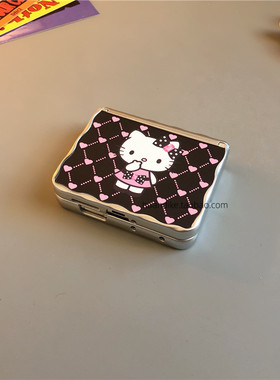 黑菱格KT猫贴皮适用小米mixflip2华为purax手机壳pocket2硬novaflip荣耀v三星zflip76450卡通女oppofindn3n2