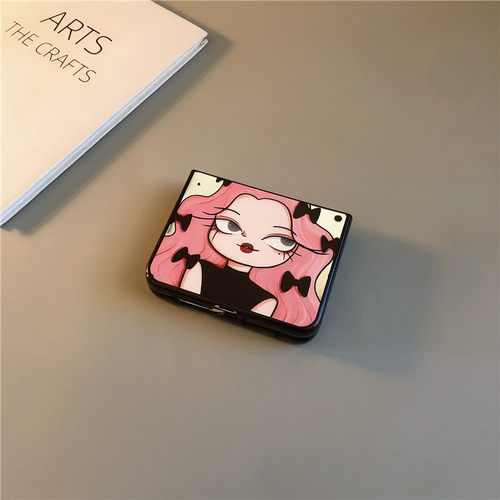 镜面女王适用华为purax手机壳pocket2小米mixflip硬novaflips三星zflip764卡通p50可爱oppofindn3n2女w25