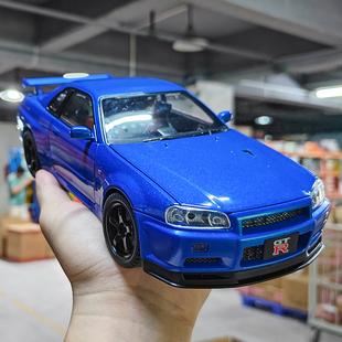 合金车模1比18超大号GTR街车版仿真汽车模型精美收藏摆件玩具汽车