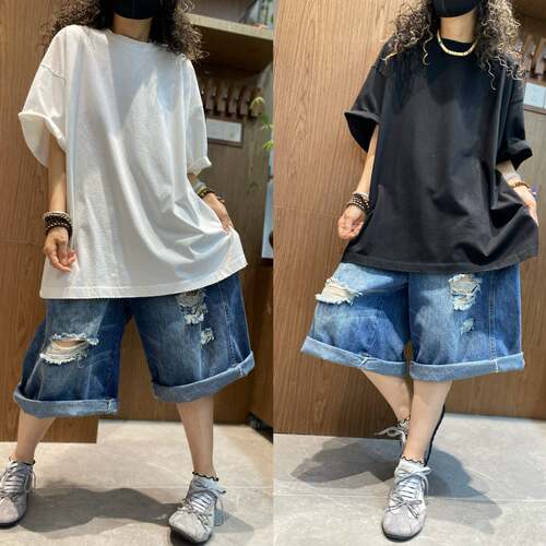 纯色简约休闲慵懒风大版T恤女短袖宽松显瘦百搭遮肉上衣夏季新款