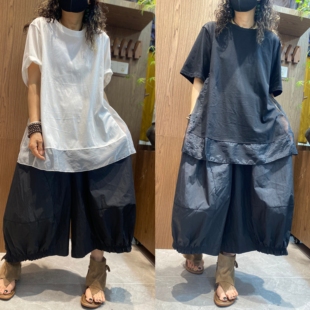 慵懒风拼纱白色短袖T恤女2026夏季新款宽松百搭显瘦设计感上衣