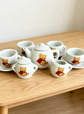 陶瓷儿童茶壶玩具幼儿园过家家仿真小型工夫茶泡茶工具套装可出水