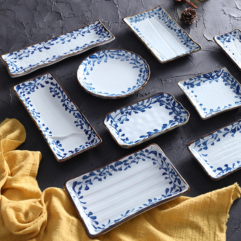 包邮陶瓷日式点心盘寿司盘蛋糕盘汤盘菜盘圆形盘四方盘饭盘骨碟