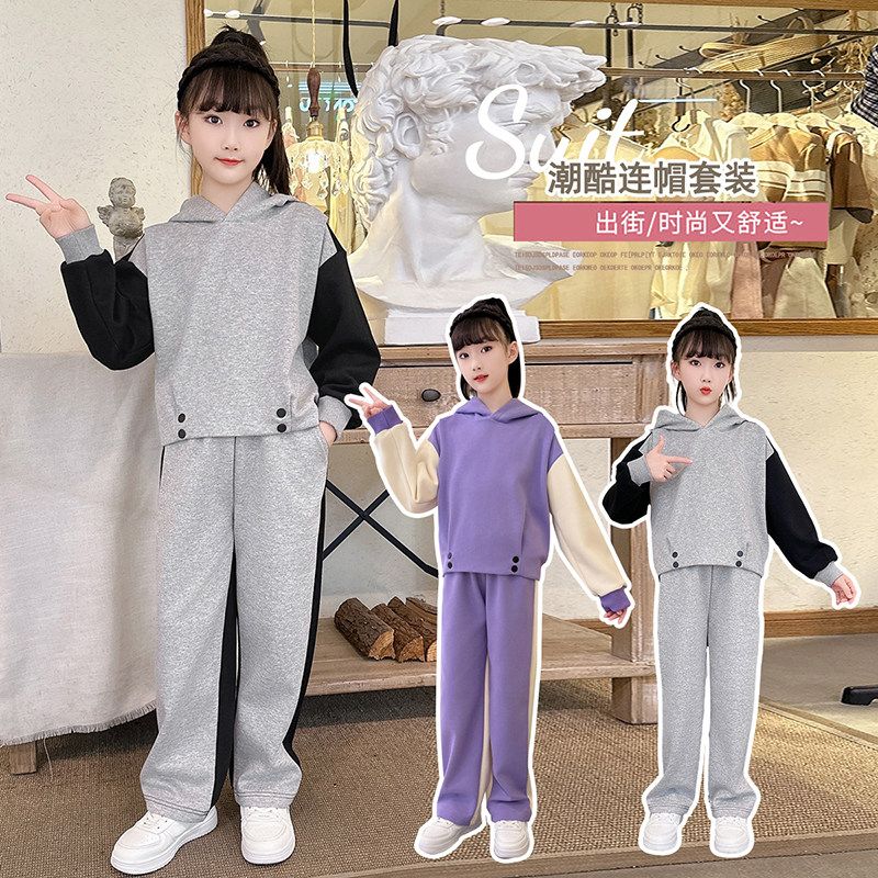 女童春秋季运动休闲春装新款套装