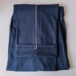 夏季薄款纯棉白条中学生校服裤子男女生弹性校裤学生长裤宽松直筒