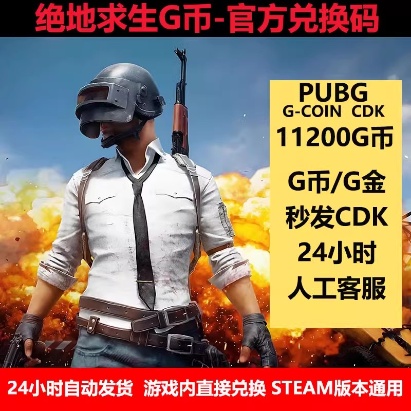 PUBGG币绝地求生g币11200G币游戏币CDKpubg充值官方游戏兑换码