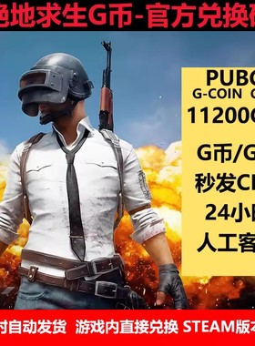 PUBGG币绝地求生g币11200G币游戏币CDKpubg充值官方游戏兑换码