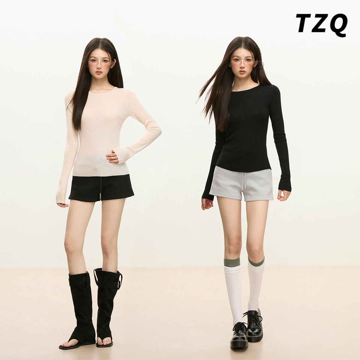 纯色圆领内搭打底衫t恤长袖上衣