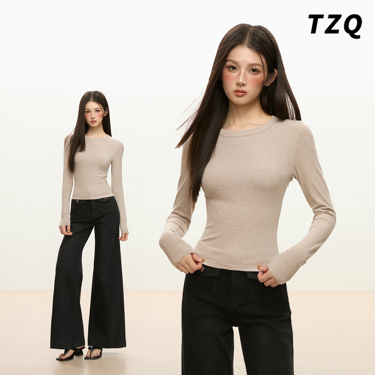 燕麦色高级感内搭打底衫