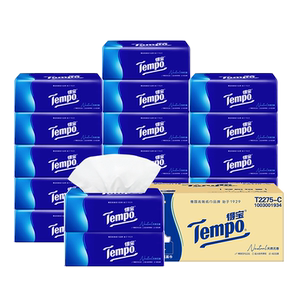 tempo得宝4层加厚无香90抽软抽纸18包家用抽纸实惠餐巾纸面纸