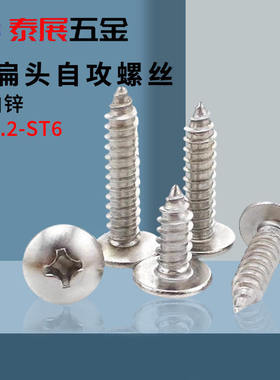 大扁头自攻螺钉泰展白锌十字伞头蘑菇头M3M4M5M6 蓝锌ST4.2自攻钉
