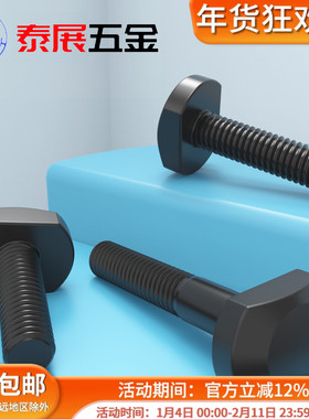 T型槽用螺栓M6M8-M16M36泰展8.8级原GB37 发黑T形压板模具用T型丝