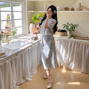 小香风蕾丝刺绣上衣半身裙两件套2025夏季新款高级感miu系套装裙图片