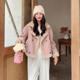 2025冬季新款现货加厚麂皮绒皮毛一体2色入#3129-P170-K258，女装皮草，唛多