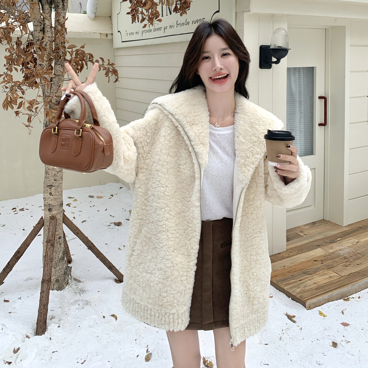 2025冬季新款现货设计感保暖加厚羊羔毛外套#25199-P210-K318,女装皮草,唛多