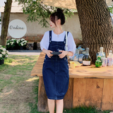 2024夏季牛仔贴标背带裙套装裙#2286--P85/110--K138/178，女装连衣裙，唛多