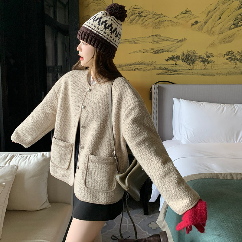 2025冬款数据好现货圈圈呢短外套3色入#1127-P165-K248,女装毛呢外套,唛多