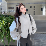 2026春季新款现货灰色外套#6013-P165-k258，女装短外套，唛多