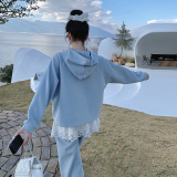 时尚套装小众连帽韩版套头ins薄款春季休闲风百搭，女装运动套装，唛多