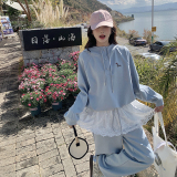时尚套装小众连帽韩版套头ins薄款春季休闲风百搭，女装运动套装，唛多