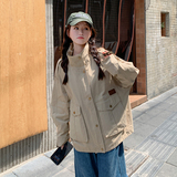 2025【新款现货】3色拼接外套#1110-P125--k188，女装短外套，唛多