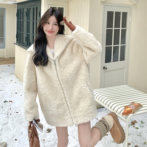2025 冬季新款现货软糯舒服百搭加厚羊羔毛外套#25199-P210-K318图片 2025 冬季新款现货软糯舒服百搭加厚羊羔毛外套#25199-P210-K318图片