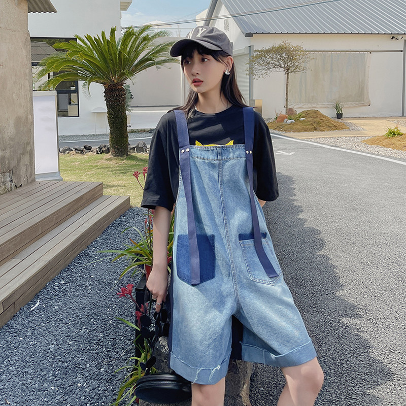 2024夏款数据好现货现货拼接牛仔背带裤#2262-P90-k148,女装牛仔裤,唛多