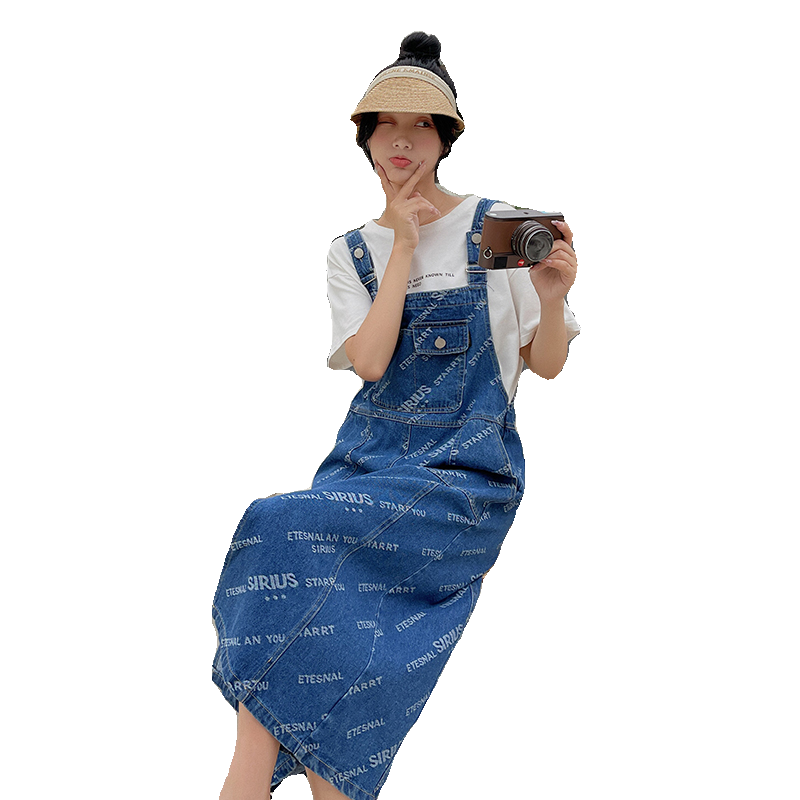 可盐可甜炸街牛仔背带连衣裙女夏2025新款网红爆款减龄,女装连衣裙,唛多