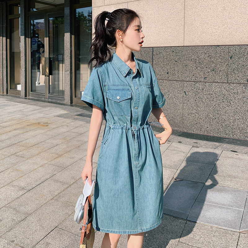 2026年夏款现货简约时尚牛仔连衣裙3089p115k168,女装连衣裙,唛多