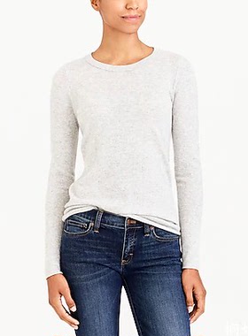 现货 美国J.CREW/JCREW女士基础款百搭舒适修身圆领纯羊绒毛衣