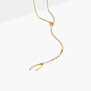现货  美国madewell wishbone lariat necklace 女士金色项链