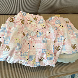 甜点兔睡衣女款春秋夏季纯棉长袖长裤套装少女可爱2026新款家居服