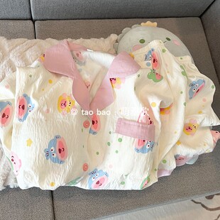 套装 短裤 少女可爱休闲家居服 云朵棉短袖 带胸垫彩色卡通睡衣女夏季