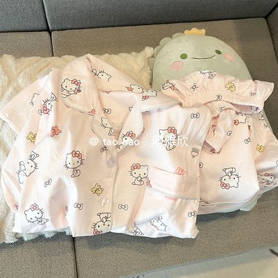 KT猫女纯棉卡通睡衣可爱