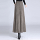 裙裤 甩裤 女秋冬季 格子毛呢阔腿裤 高腰休闲裤 垂坠加厚宽腿裤 保暖裤