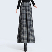 裙裤 加厚宽腿裤 2025秋冬新款 格子毛呢阔腿裤 休闲裤 垂坠舞裤 甩裤 子