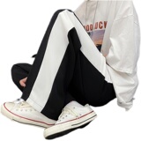 A334-K06-40冰丝免烫青少年休闲宽松运动长裤ins百搭拖地长裤，男装休闲裤，电商B339(原A334）